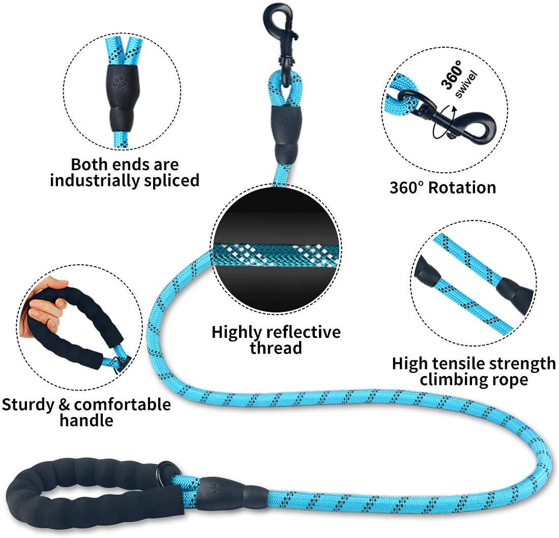 Hydrapaw™ Trail Leash — Reflective Rope Leash with Padded Grip