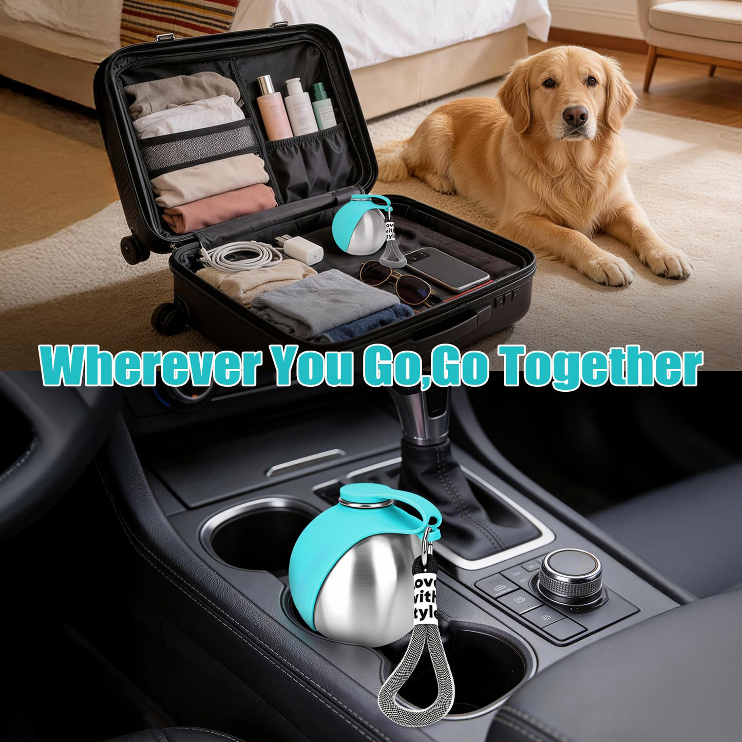 HydraPaw™ 2-in-1 Stainless Steel Dog Water Bottle