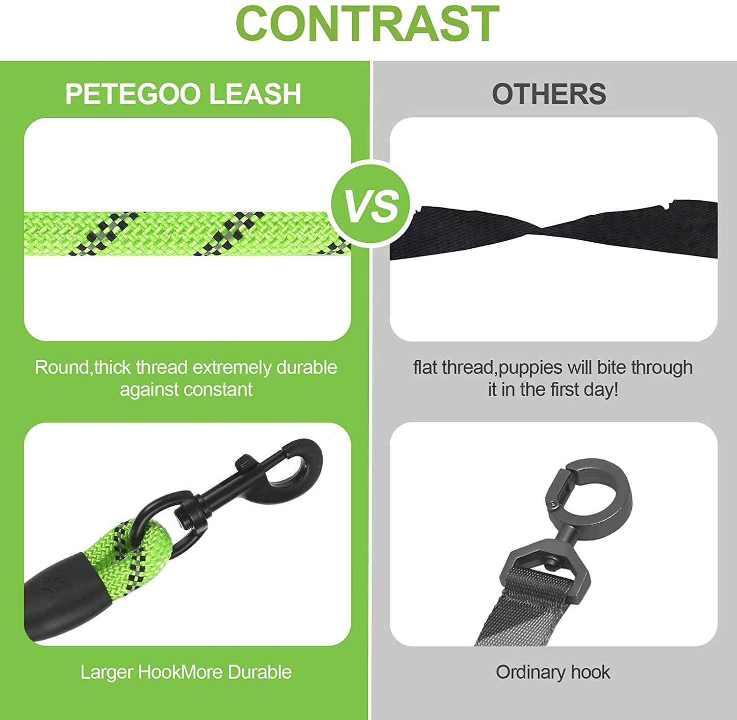 Hydrapaw™ Trail Leash — Reflective Rope Leash with Padded Grip