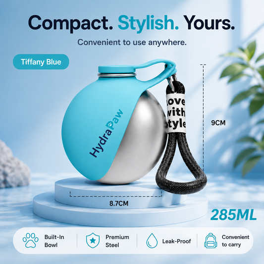 HydraPaw™ 2-in-1 Stainless Steel Dog Water Bottle