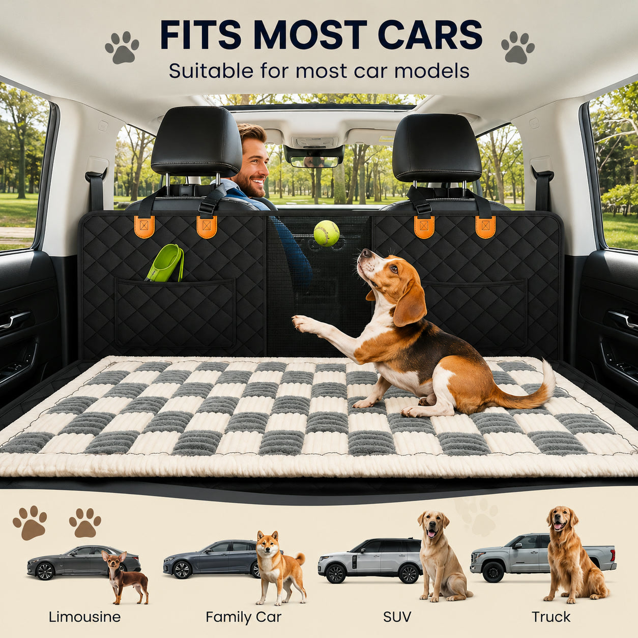 Fits most cars: saloon, family car, SUV and truck