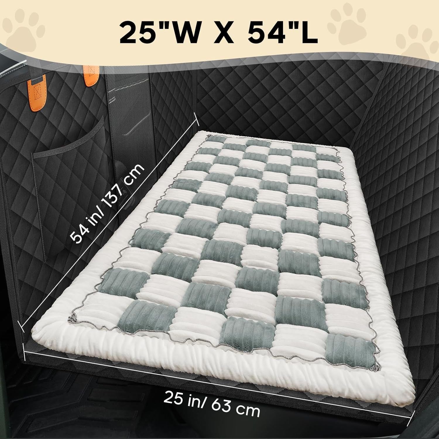 Dimensions: 54 inches long by 25 inches wide, 137 by 63 cm