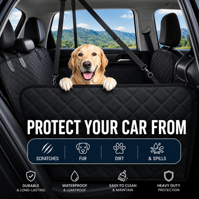 Protects car seats from scratches, fur, dirt and spills