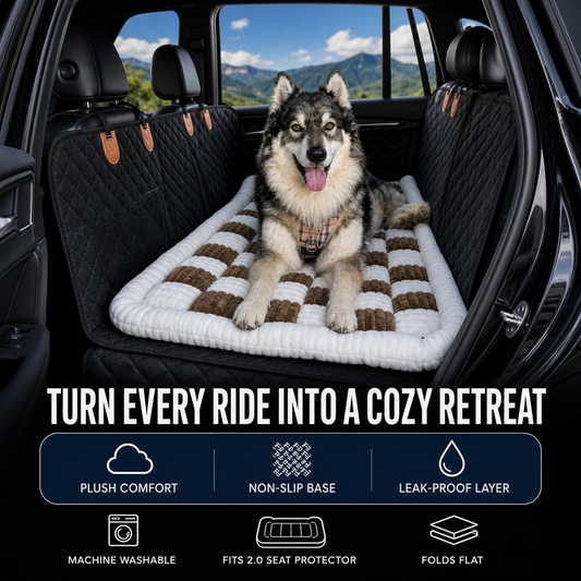 HydraPaw™ Luxe Dog Bed — Plush Mat for the 2.0 Car Seat Protector